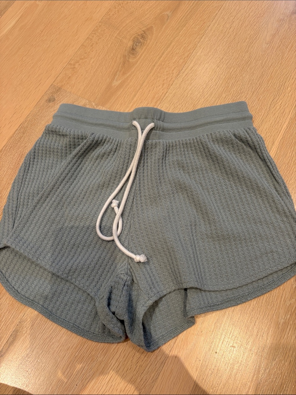 Roots Waffle Knit Athletic Shorts - Sage